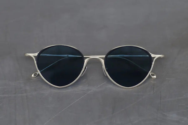 Rigards RG1093TI Series Beta Titanium Sunglasses RG-RG1093TI-JHKLP Gold Black Frame Blue Lenses